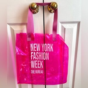New York Fashion Week Clear Pink Tote